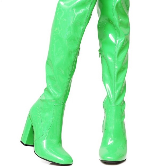 bright green boots